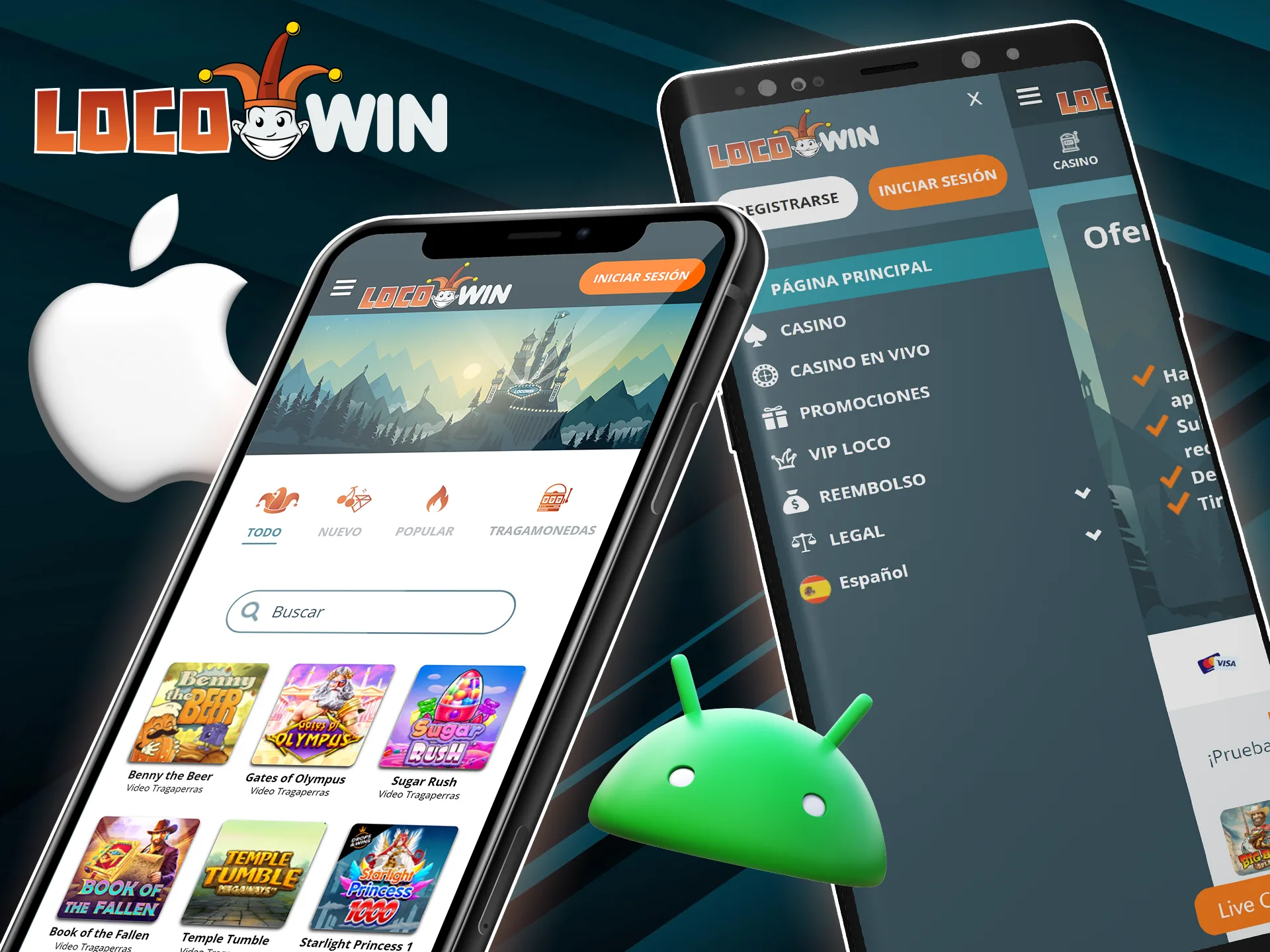 Jouez à LocoWin directement depuis le navigateur mobile de votre appareil Android ou iOS.