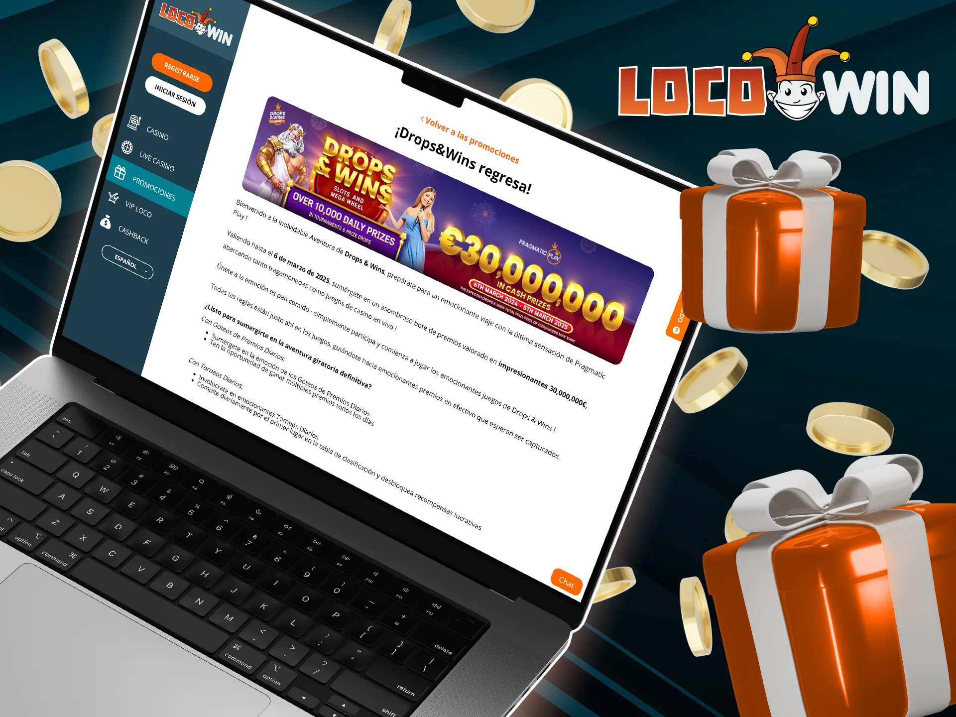 Vous avez la possibilité de gagner des prix supplémentaires en participant à la promotion Drops & Wins de LocoWin.