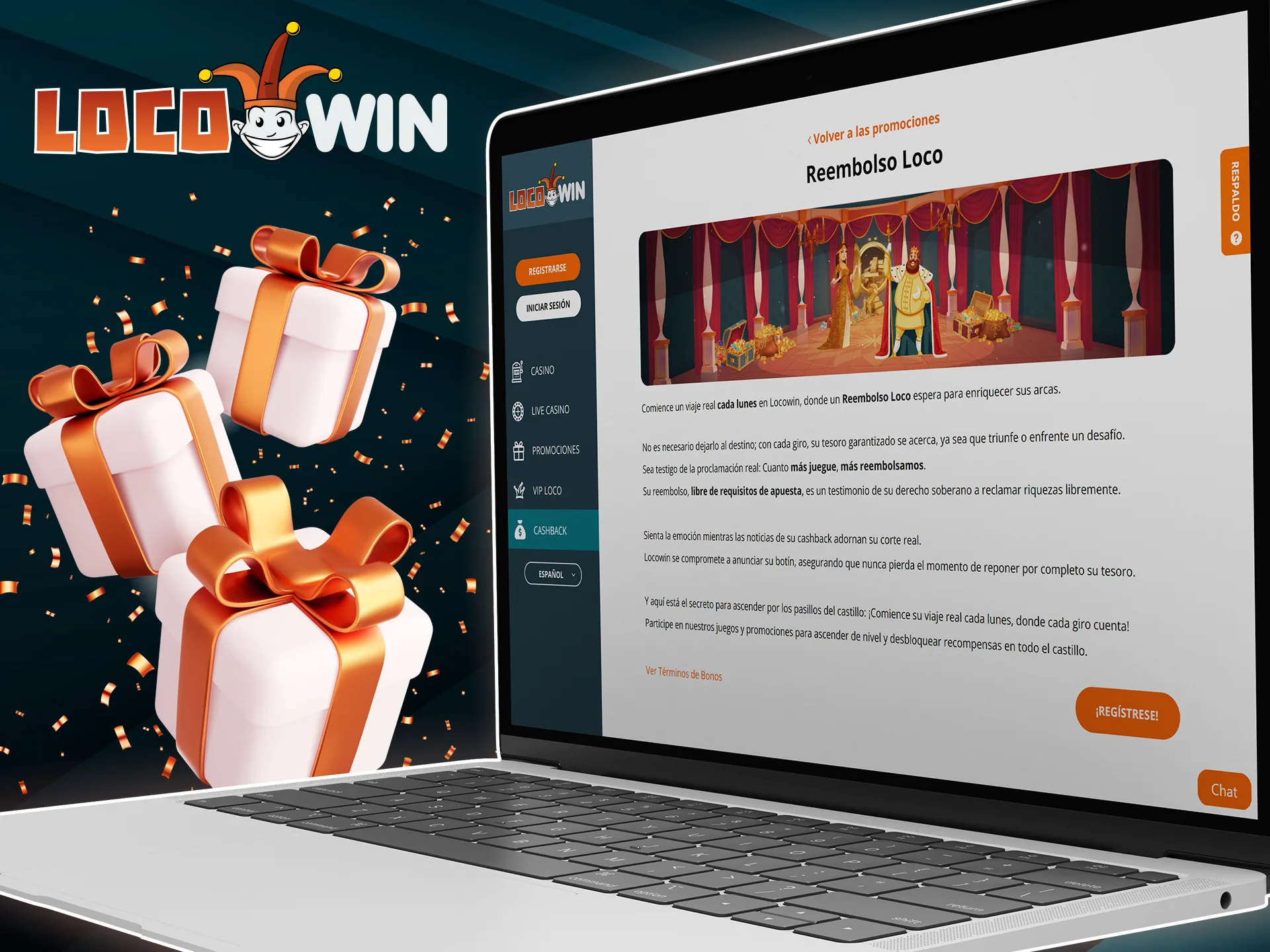 Jouez au casino LocoWin et recevez chaque lundi un cashback.