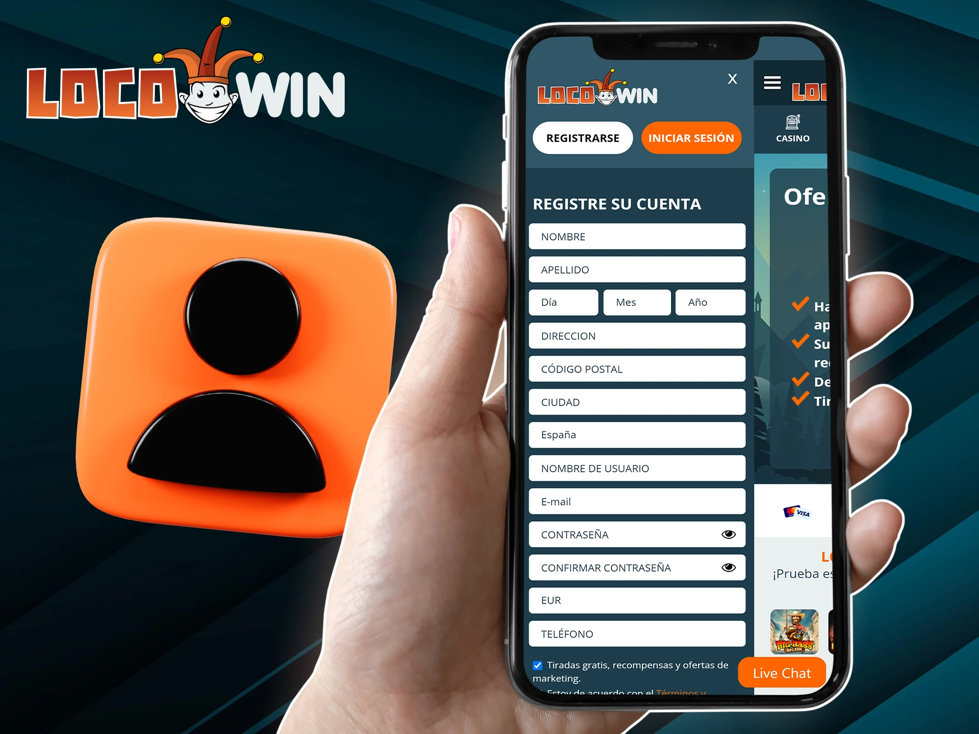 L'inscription sur LocoWin depuis un appareil mobile est aussi simple que sur le site complet.
