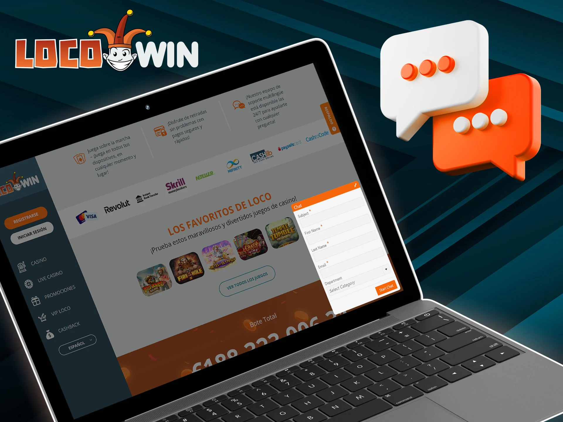 Pour obtenir des réponses rapides à vos questions, vous pouvez contacter le service d'assistance LocoWin via le chat en direct.