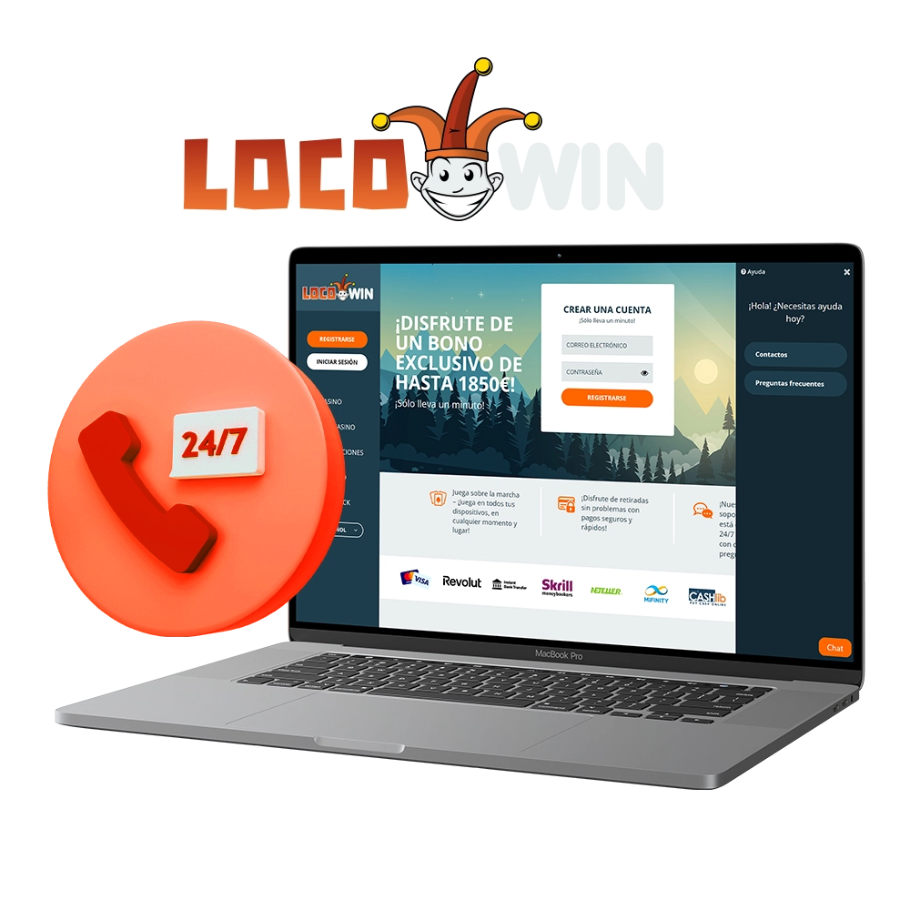 L'équipe d'assistance LocoWin est à votre disposition 24 heures sur 24, 7 jours sur 7 pour répondre à toutes vos questions.