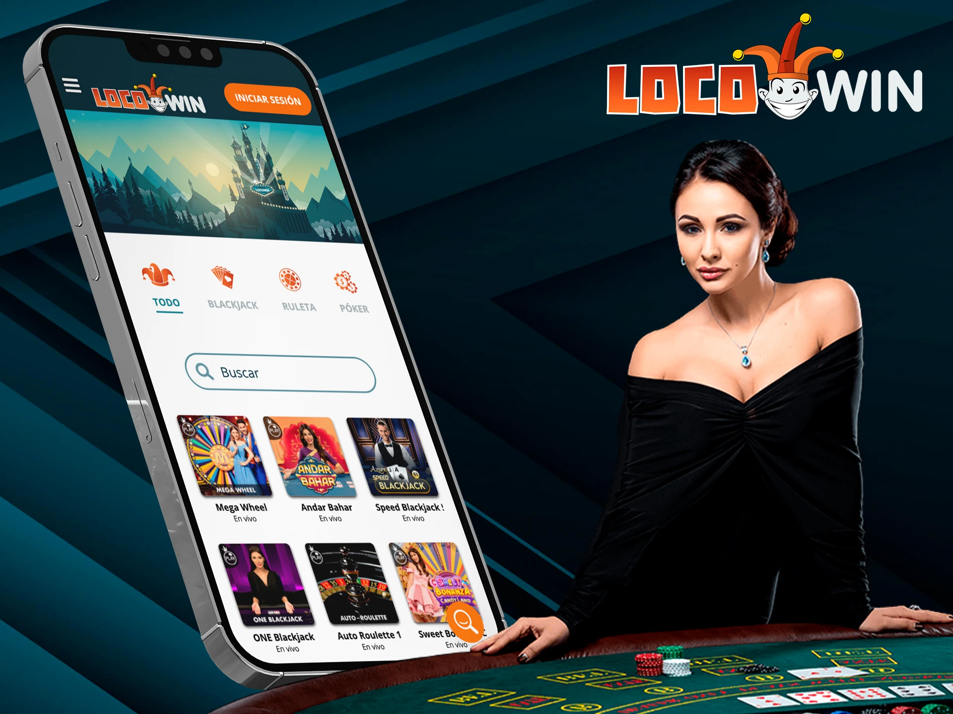 La suerte te espera en el casino en vivo de la aplicación LocoWin.