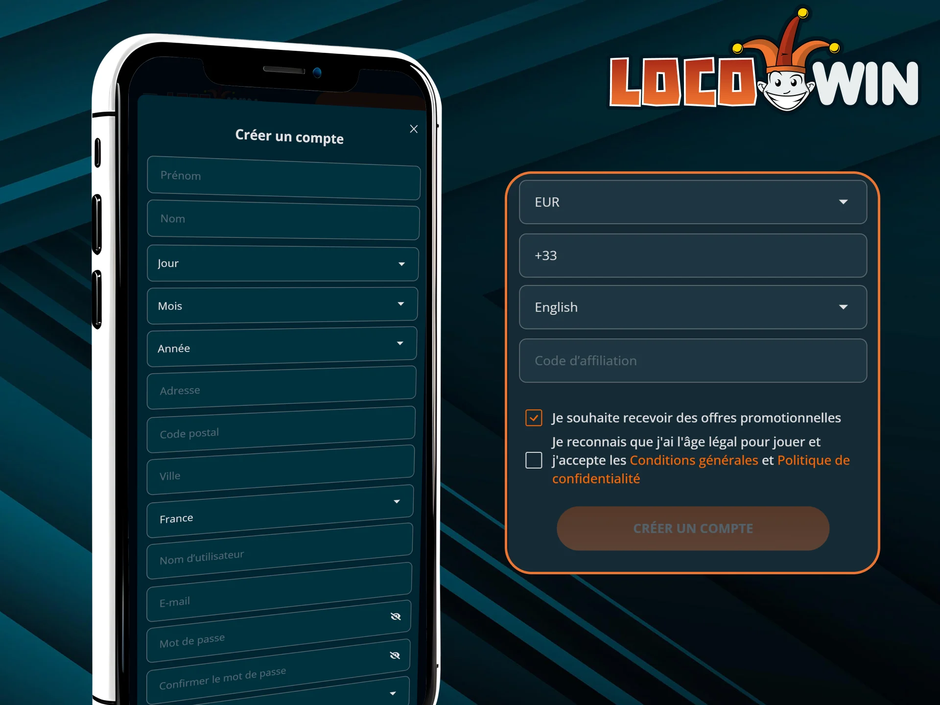 Participez à LocoWin depuis votre téléphone portable.