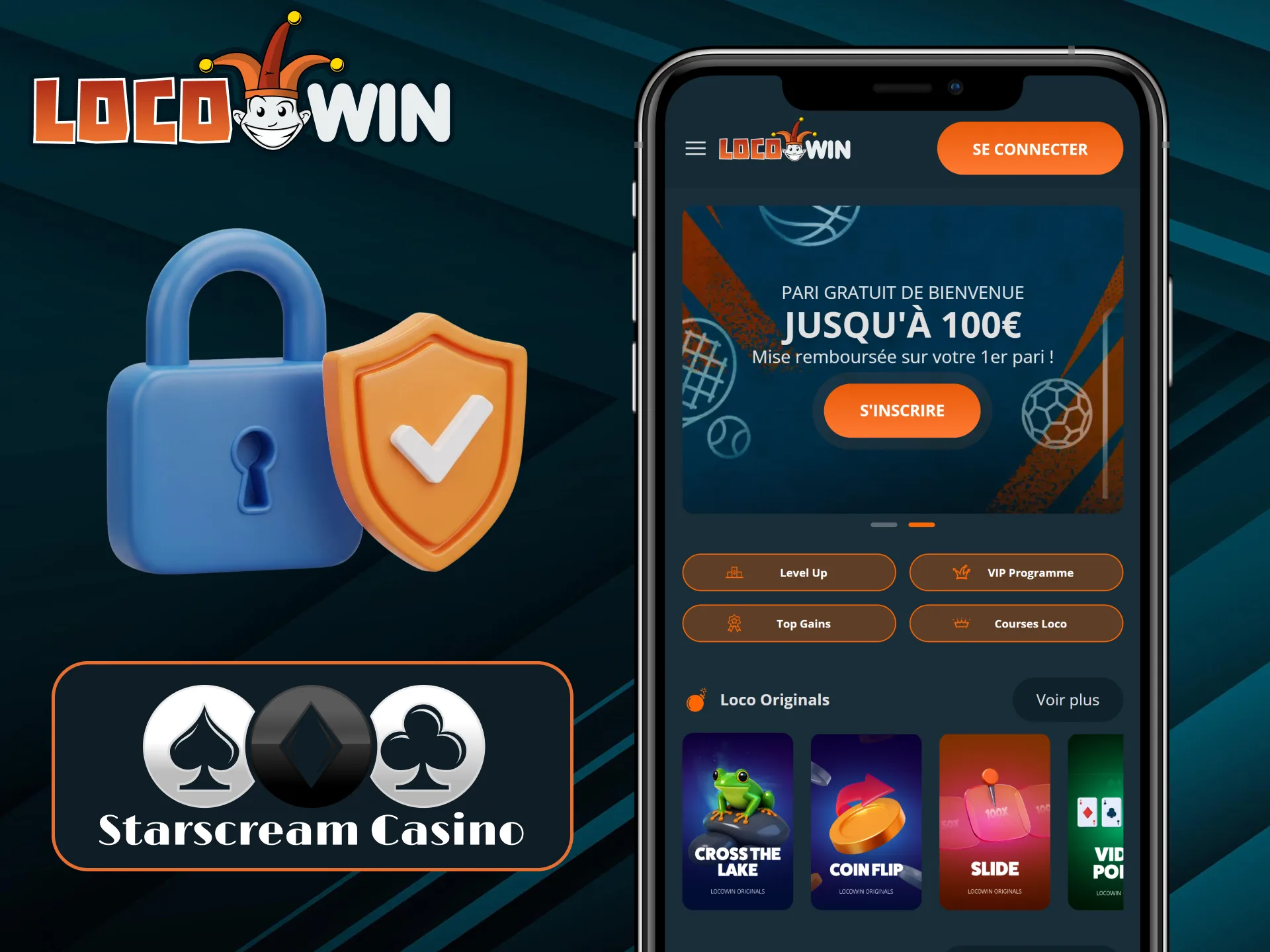Nous utilisons les protocoles de cryptage les plus modernes afin de garantir la sécurité de vos données sur LocoWin.