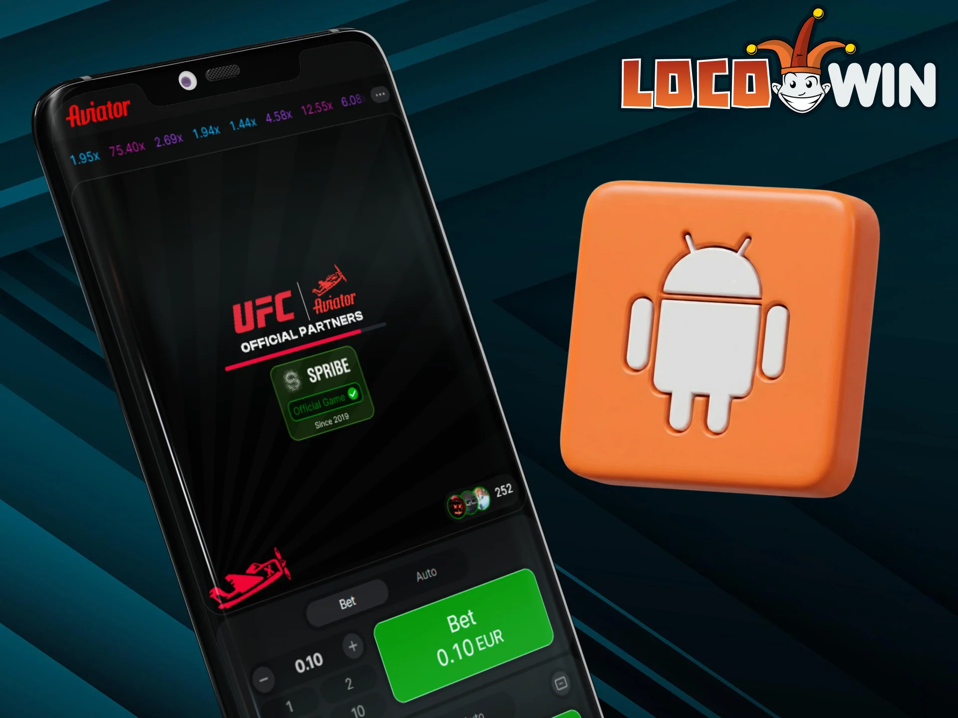 LocoWin propose aux utilisateurs d'Android une application pratique pour jouer à Aviator.