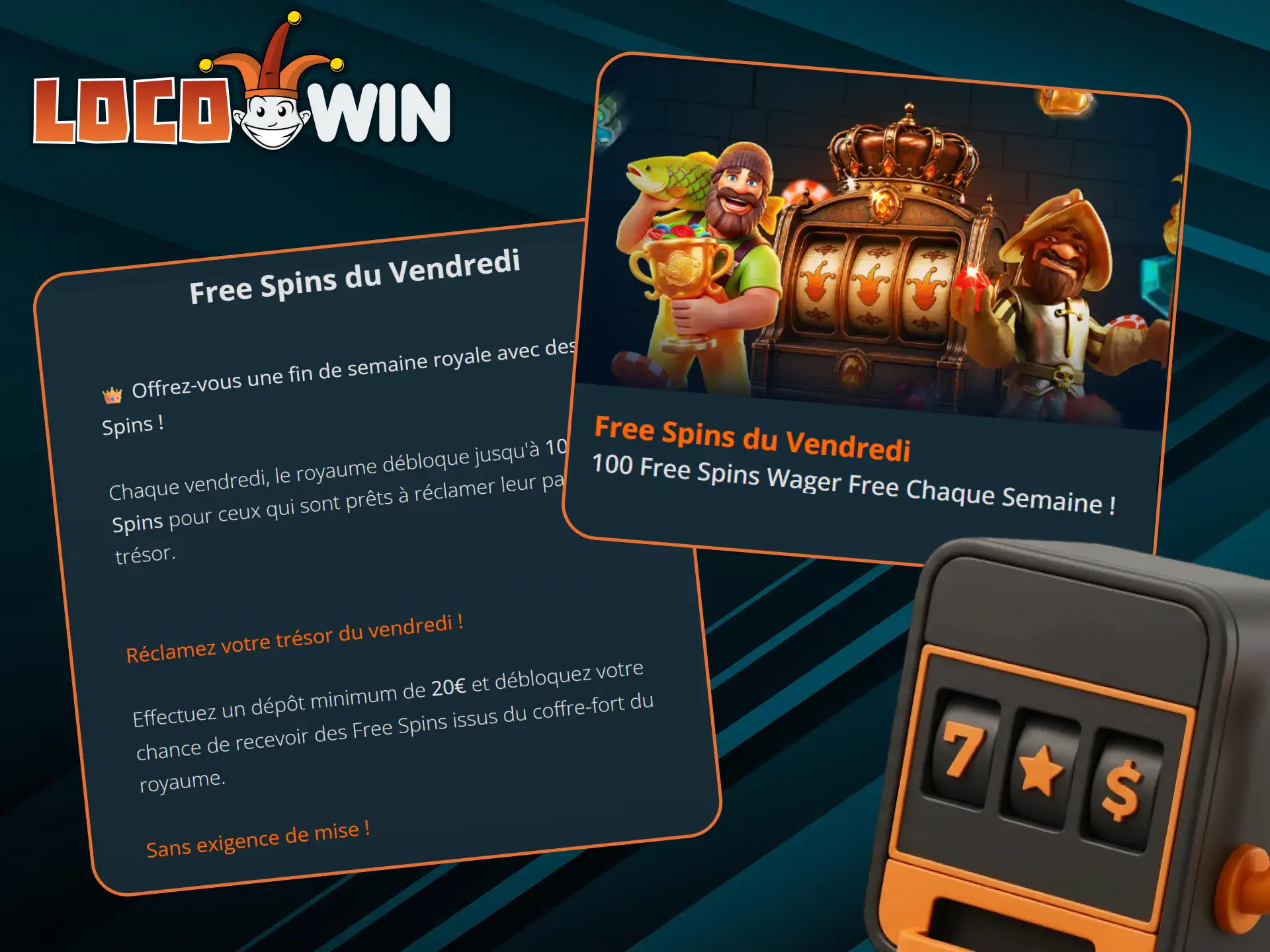 Chaque vendredi, vous pouvez obtenir des tours gratuits chez LocoWin.