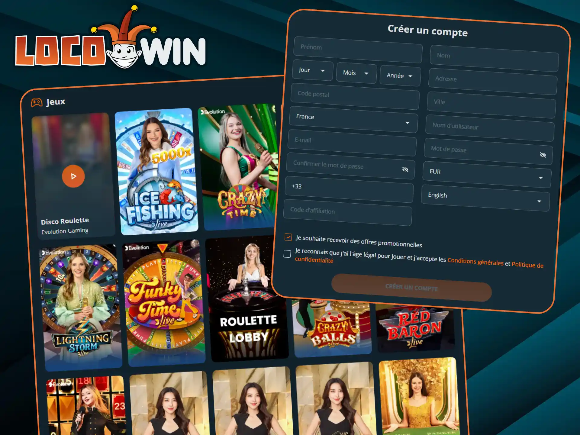 Apprenez comment commencer à jouer au casino en direct LocoWin.