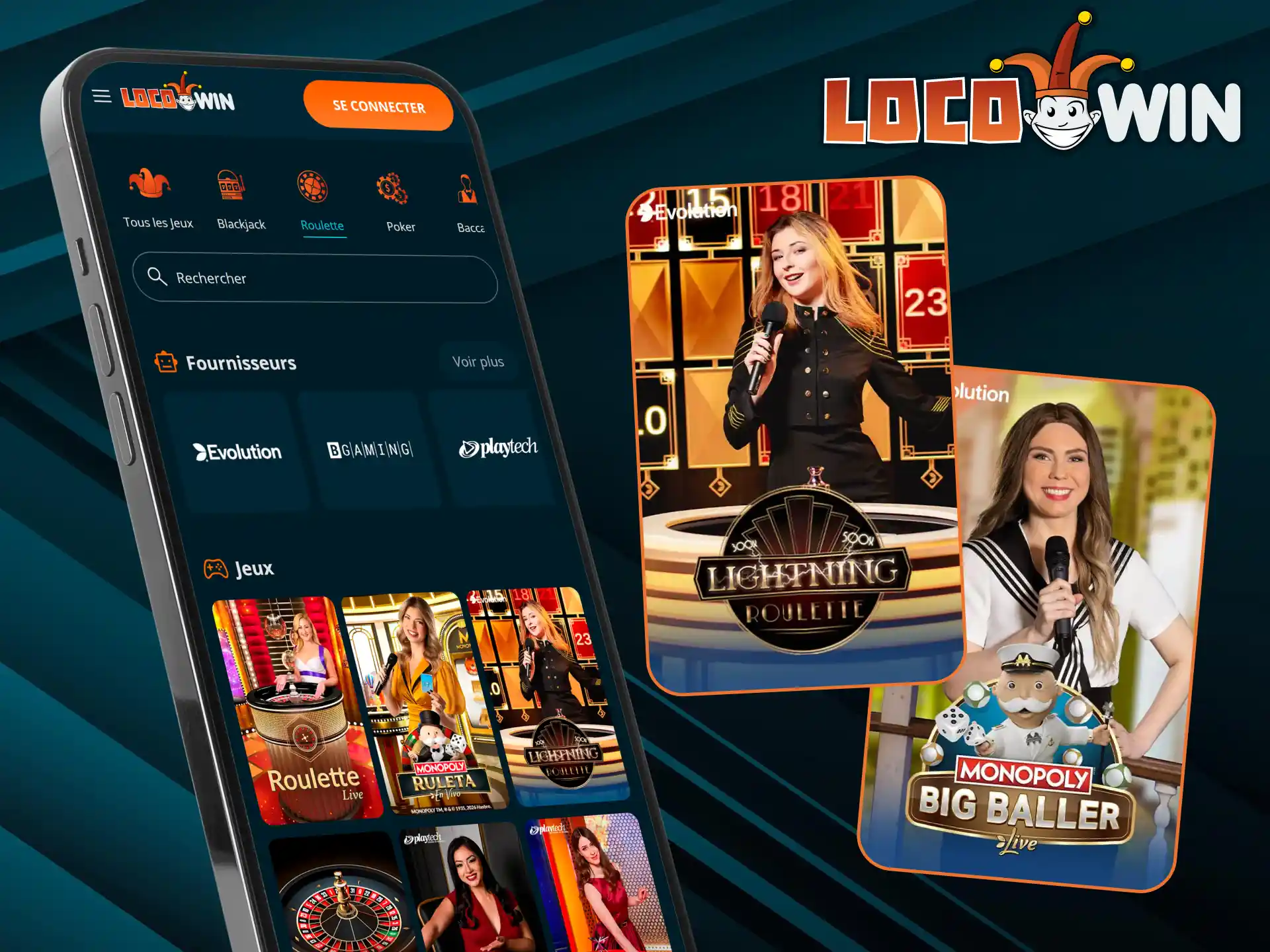 La suerte te espera en el casino en vivo de la aplicación LocoWin.
