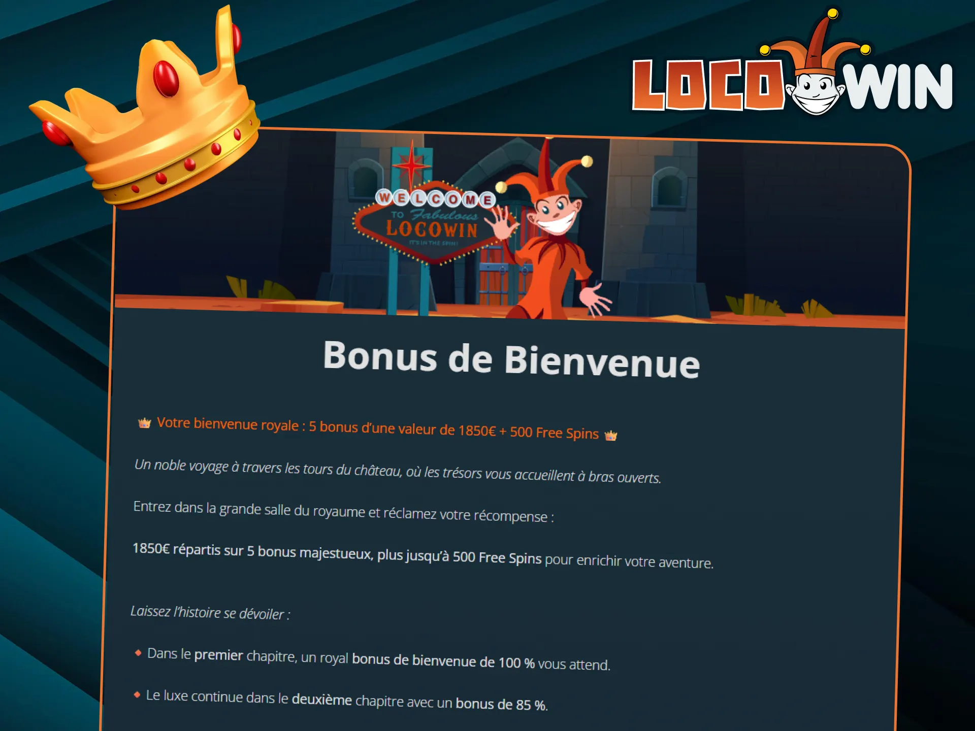 Obtenez un bonus de bienvenue LocoWin et commencez à jouer.