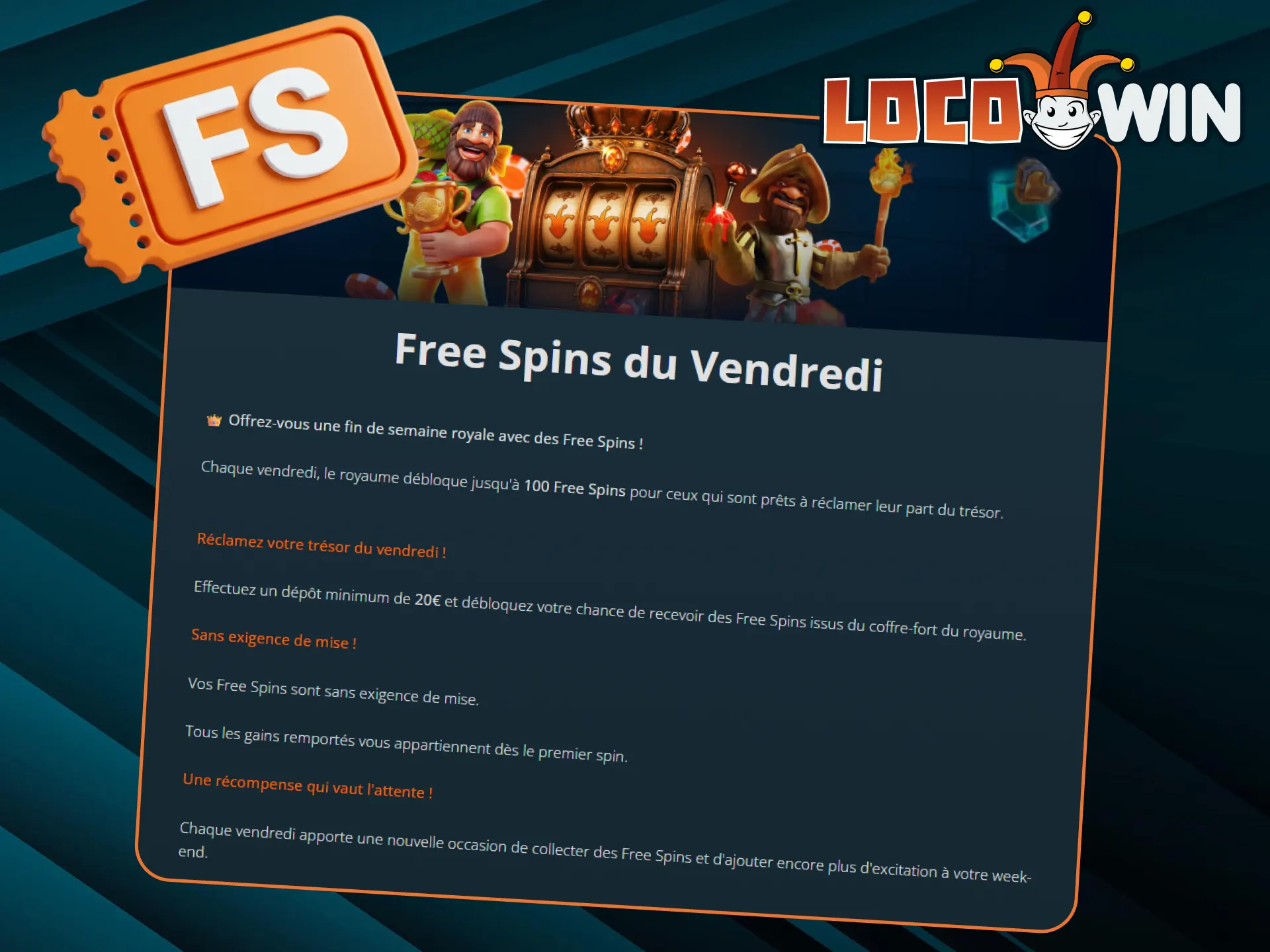 Réclamez des tours gratuits le vendredi et remportez le jackpot sur LocoWin.