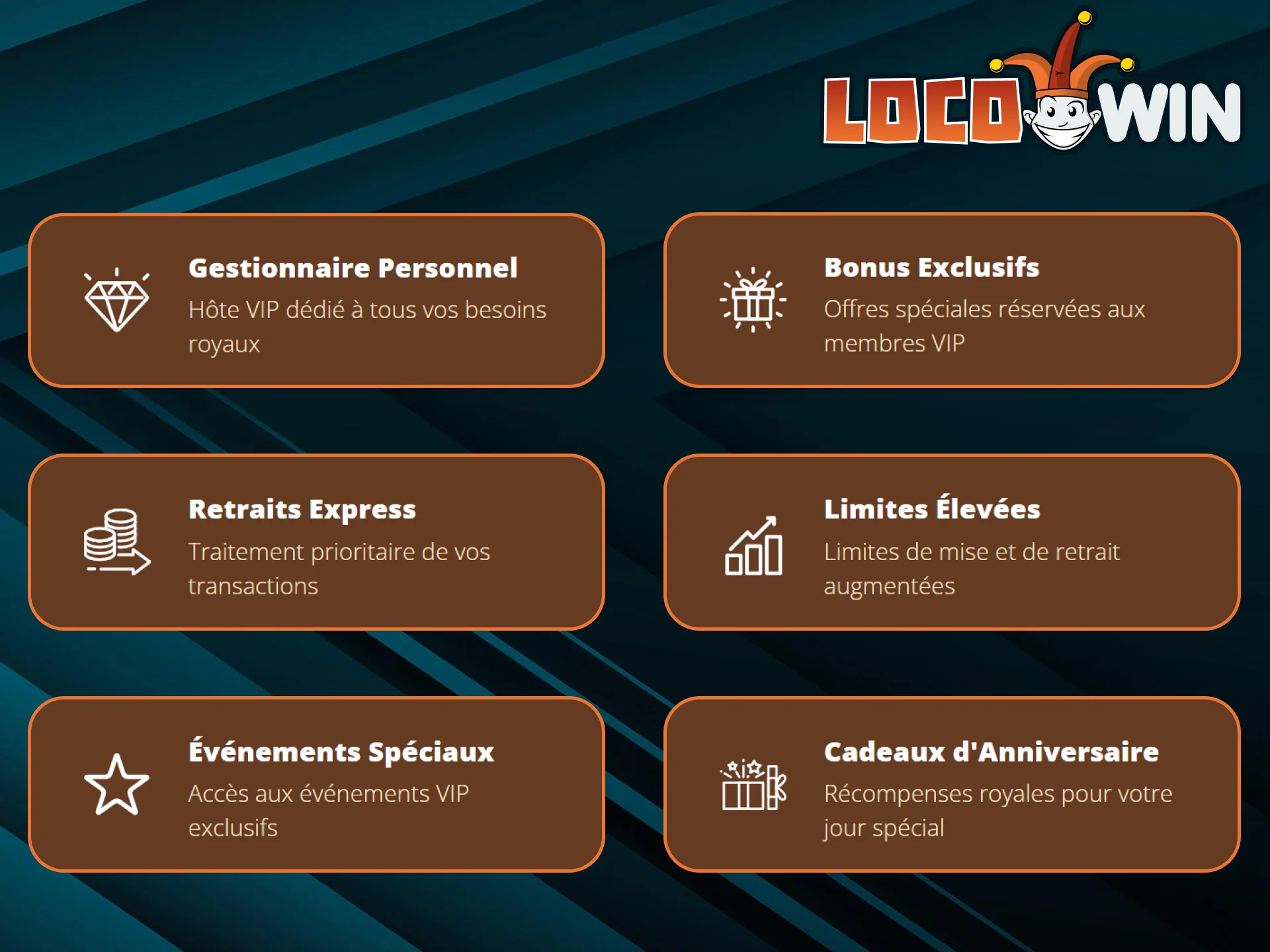 Bonus que vous pouvez obtenir en rejoignant le programme VIP de LocoWin.