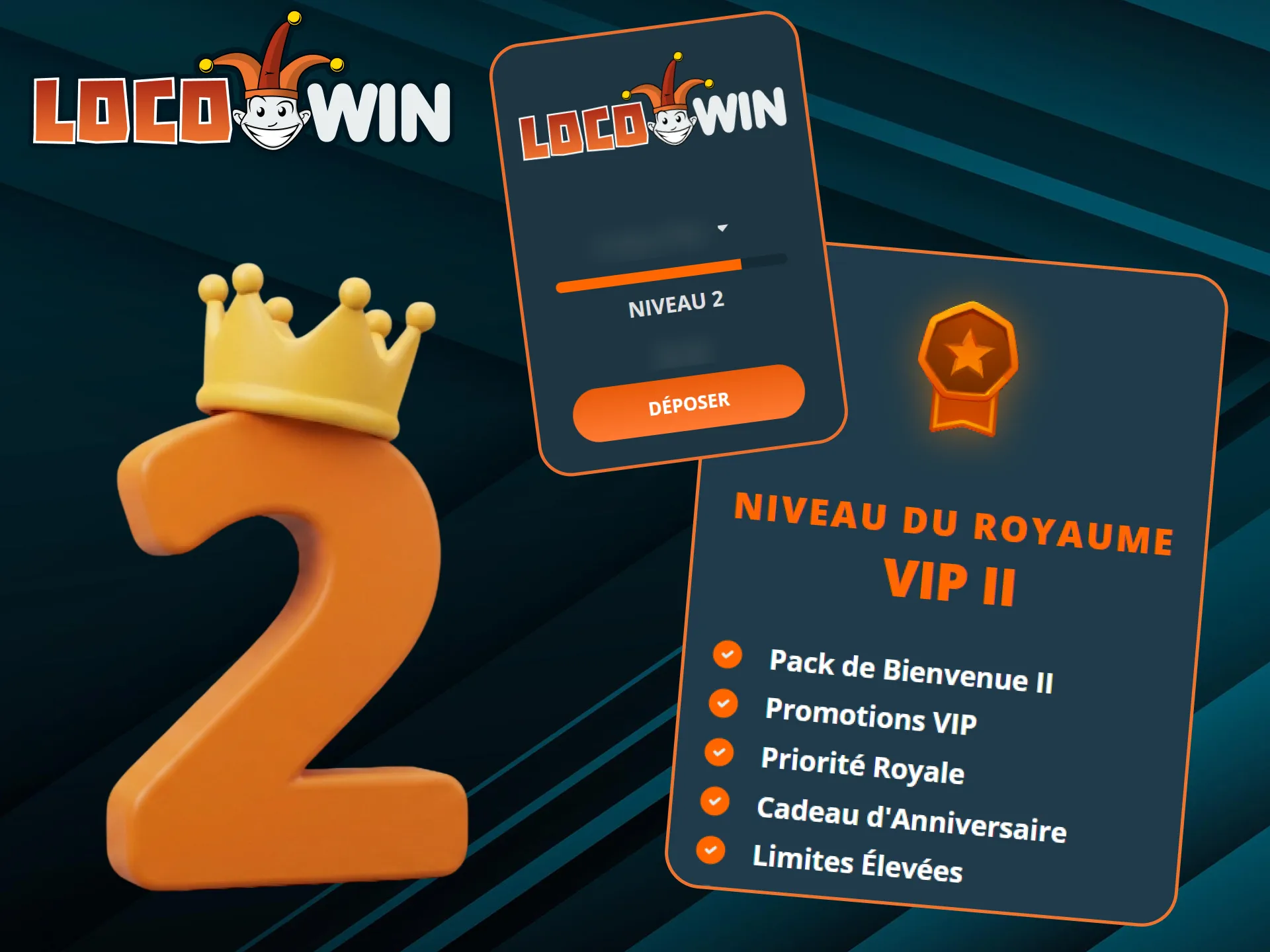 Obtenez un bonus rentable au deuxième niveau du programme VIP de LocoWin.