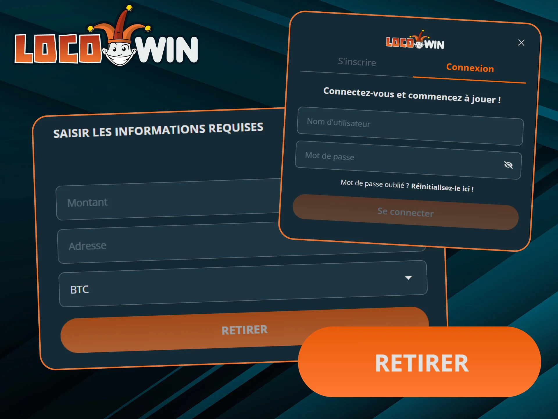 Retirez facilement de l'argent de LocoWin en suivant les instructions.