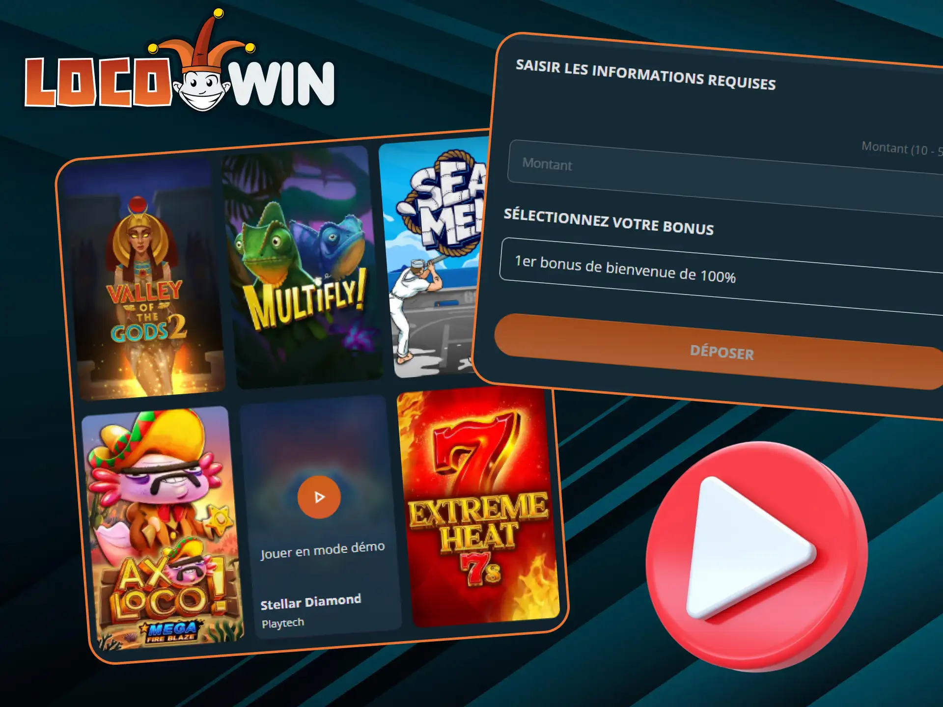 Inscrivez-vous sur LocoWin et commencez à jouer aux machines à sous en ligne en France.