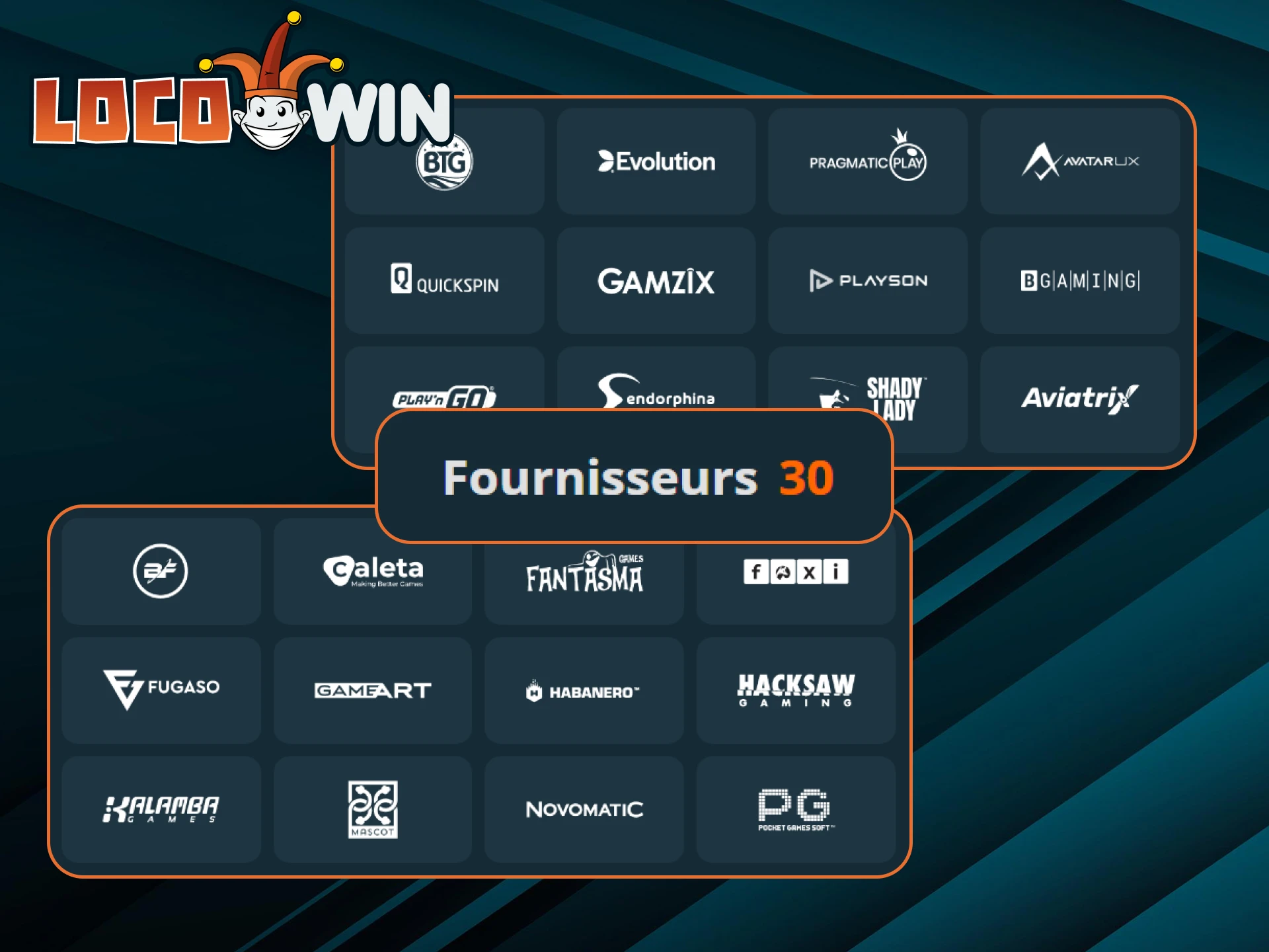 Jouez à des machines à sous de qualité des meilleurs fournisseurs sur le casino LocoWin.